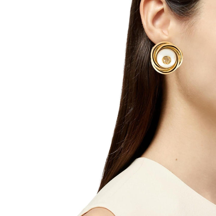 Gold-tone Double G Faux Pearl Clip-on Earrings