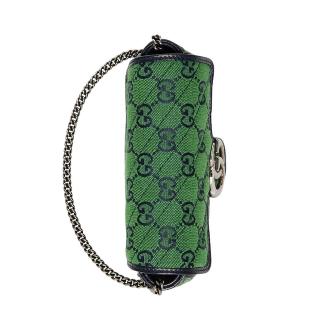 Green GG Marmont Multicolour Super Mini Bag