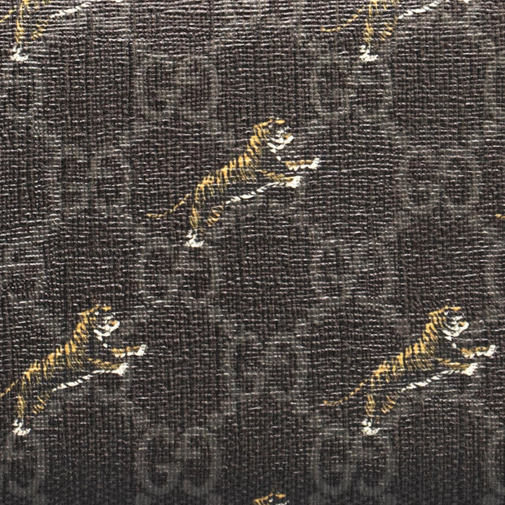Gucci GG Supreme Canvas Grey Tiger Print Zip Around Wallet 575135