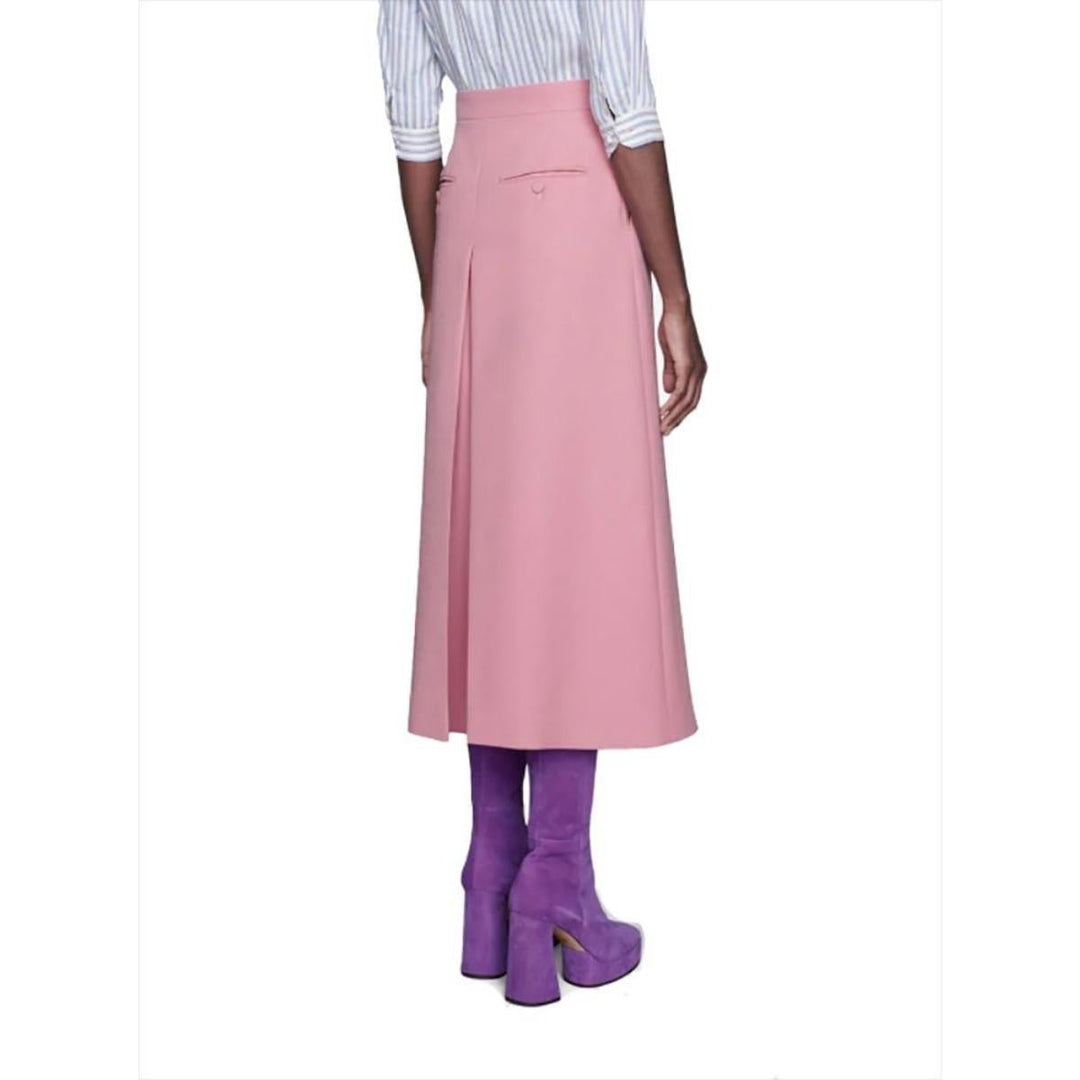High-rise Wide Silk-blend Pants