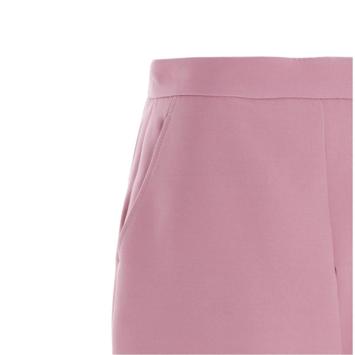 High-rise Wide Silk-blend Pants