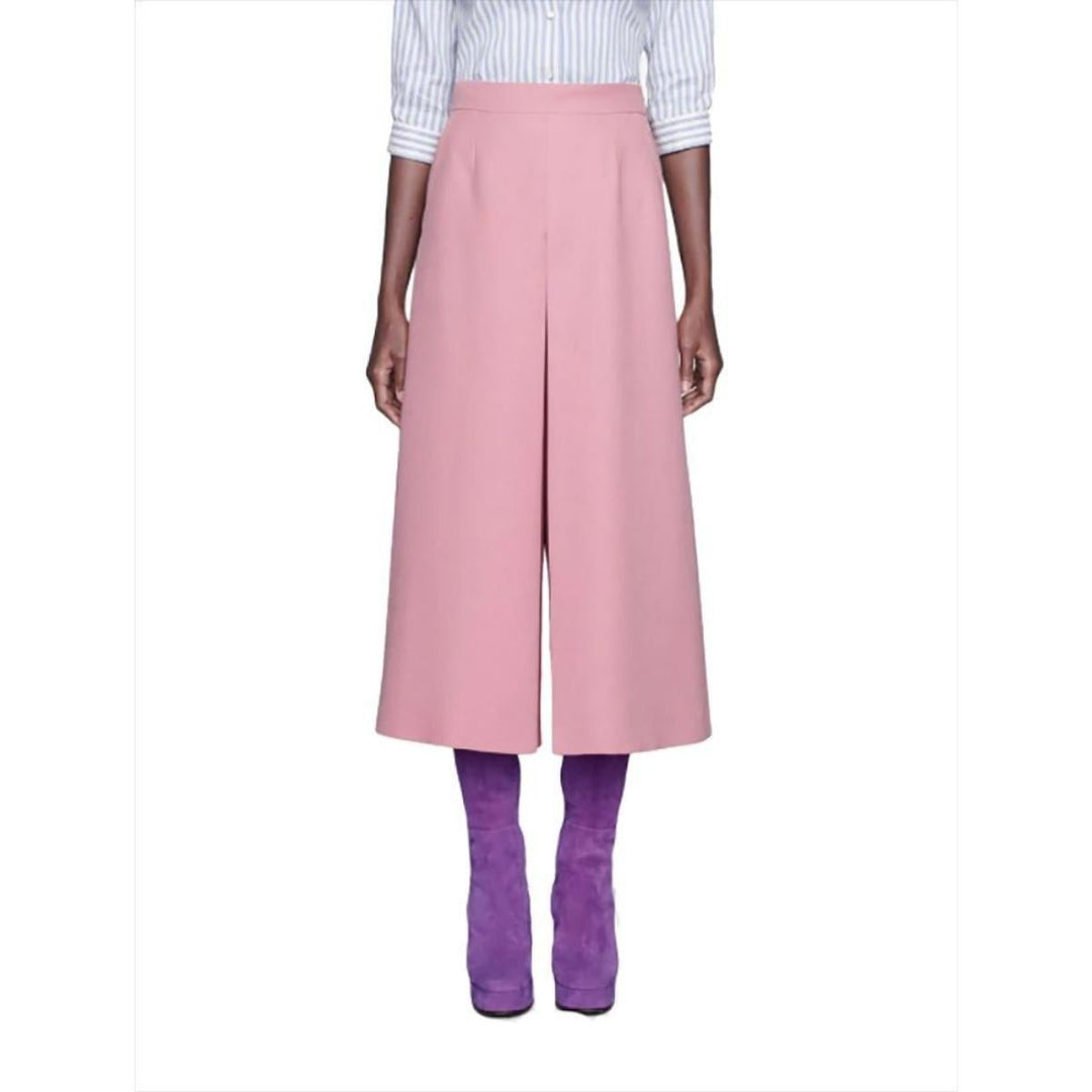High-rise Wide Silk-blend Pants