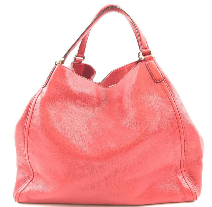 G*G Hobo Shoulder Bag Soho Gg Logo Top Handle Red Leather Tote