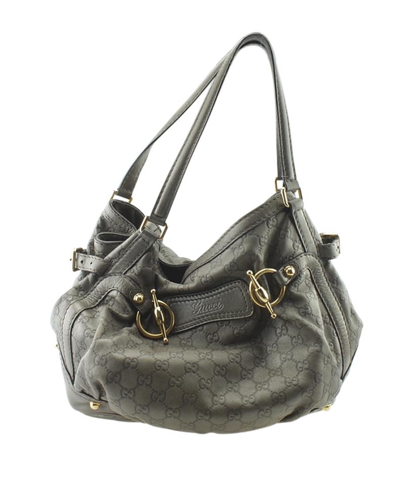 G*G Horsebit 203546 Jockey G*Gssima Grey Leather Tote
