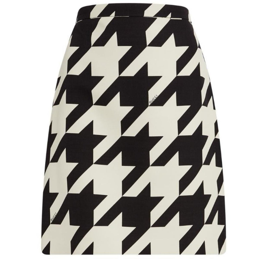 Gucci-Houndstooth Mini Skirt - Runway Catalog