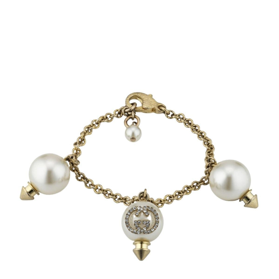 Gucci-Interlocking G Bracelet with Pearls - Runway Catalog