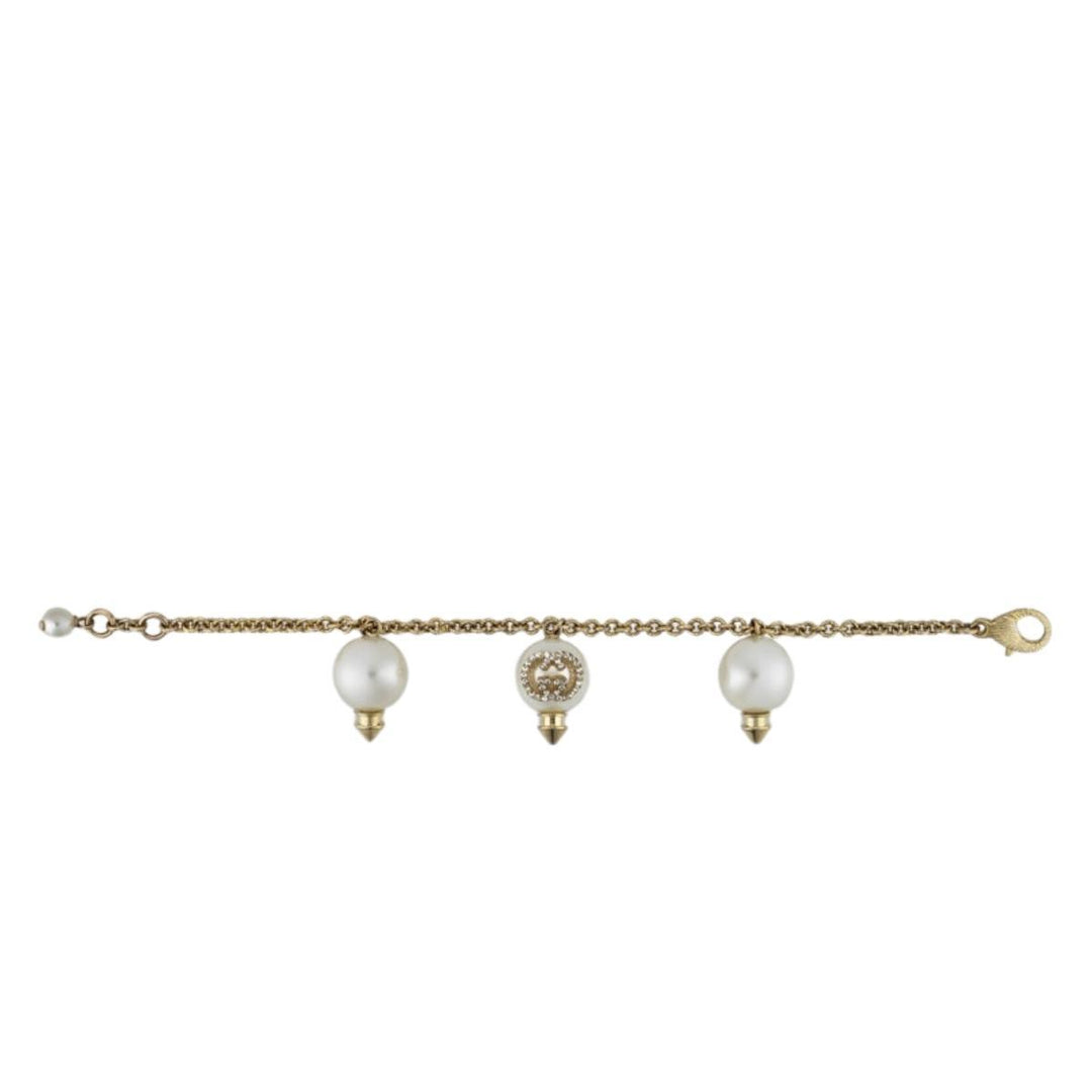 Interlocking G Bracelet with Pearls