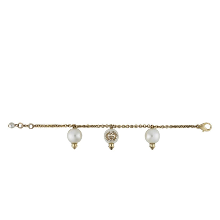 Interlocking G Bracelet with Pearls