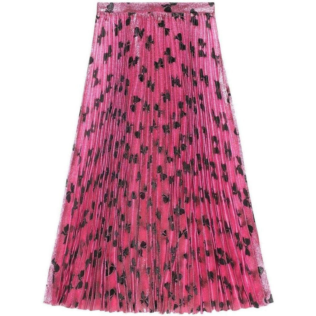 Gucci-Iridescent Bow Lurex Pleated Skirt - Runway Catalog