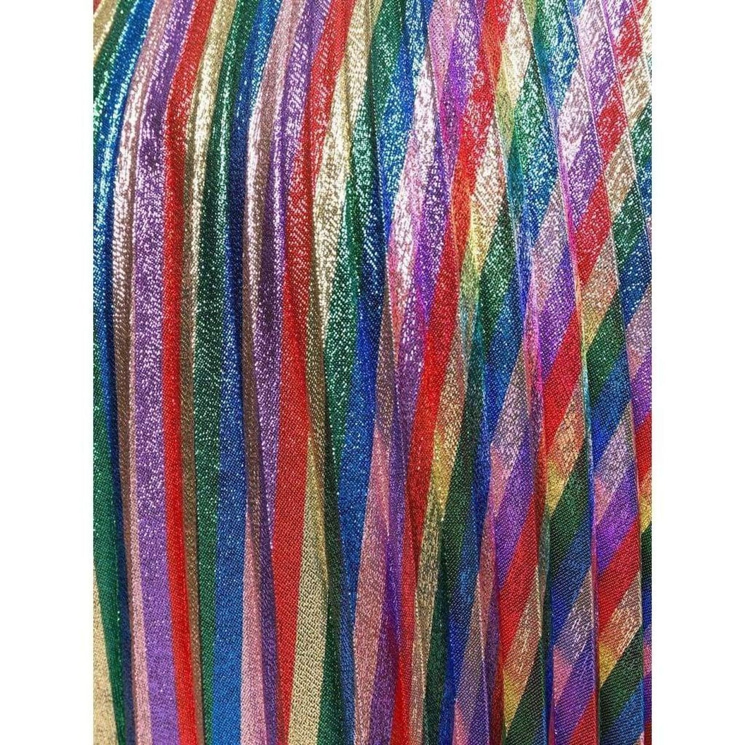 Iridescent Bow Lurex Pleated Skirt