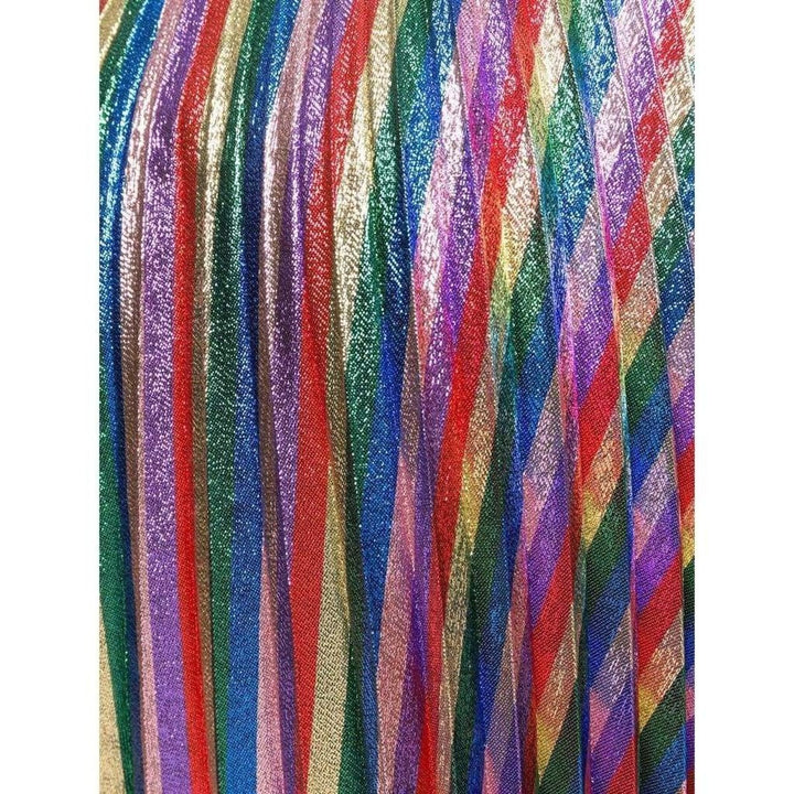 Iridescent Bow Lurex Pleated Skirt