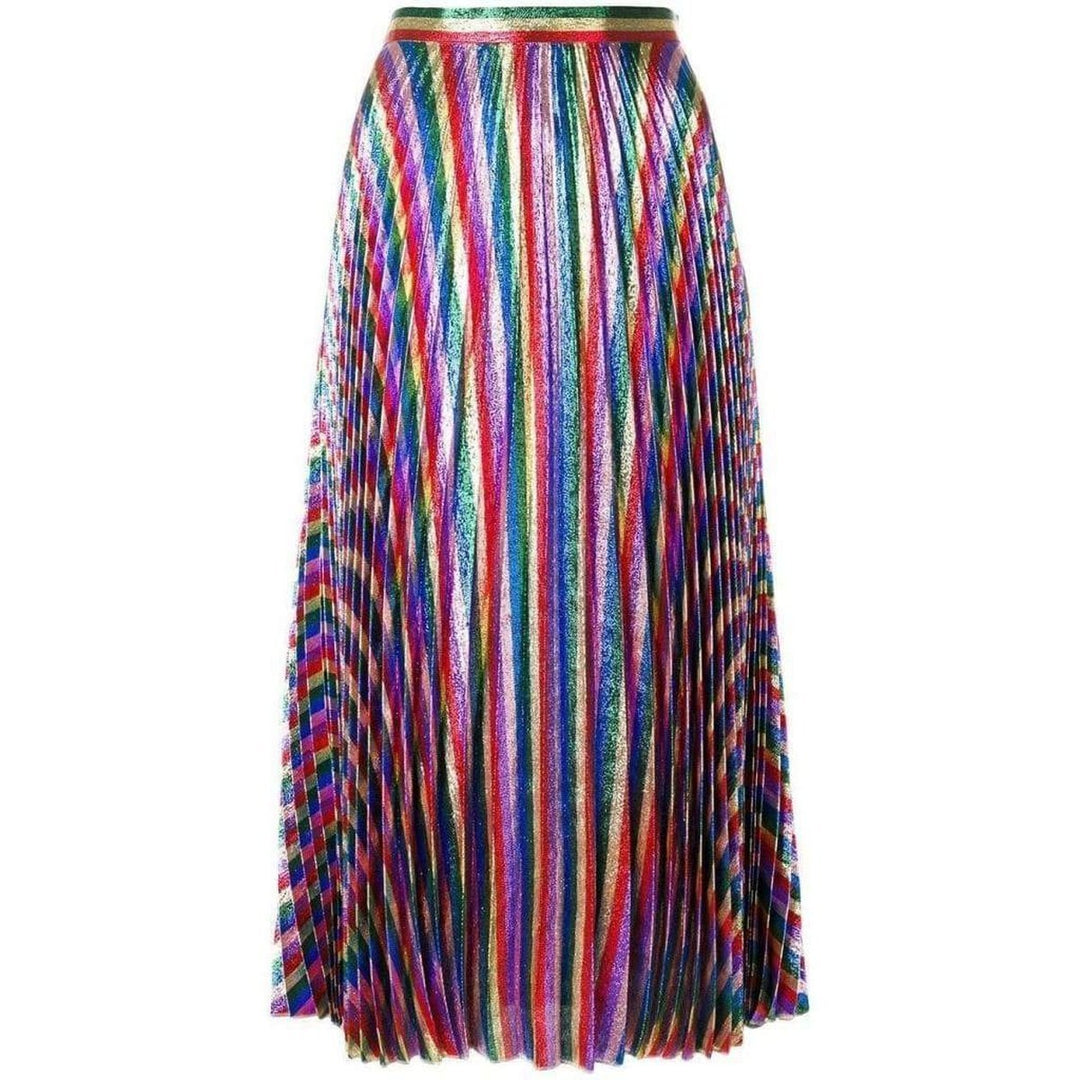 Gucci-Iridescent Bow Lurex Pleated Skirt - Runway Catalog