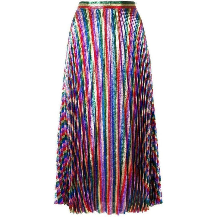Gucci-Iridescent Bow Lurex Pleated Skirt - Runway Catalog