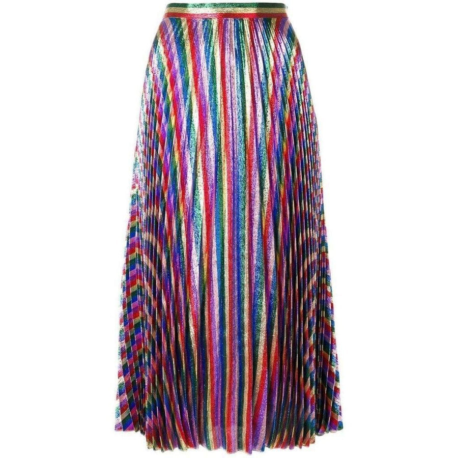 Gucci-Iridescent Bow Lurex Pleated Skirt - Runway Catalog