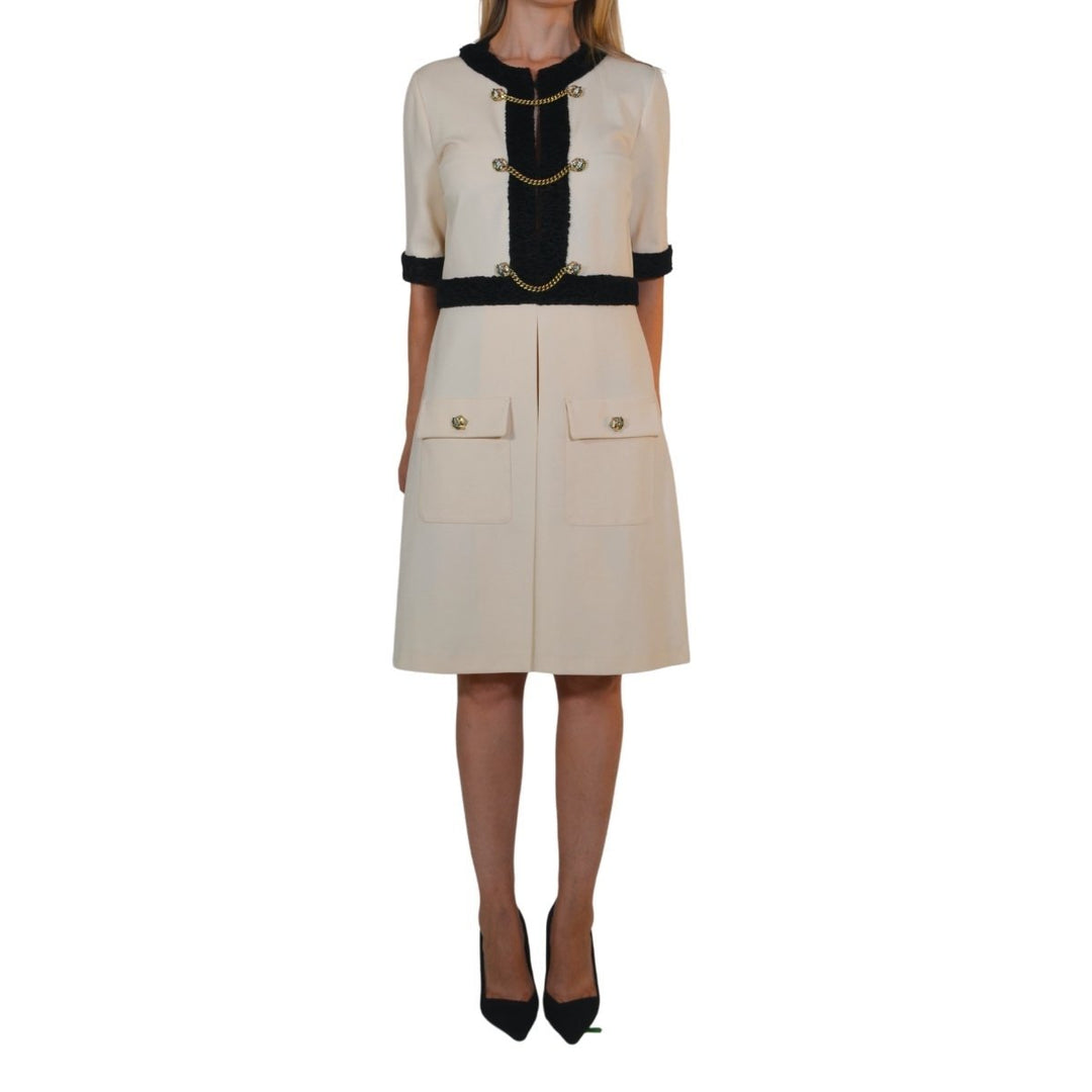 Jersey Tiger-Head Button Dress
