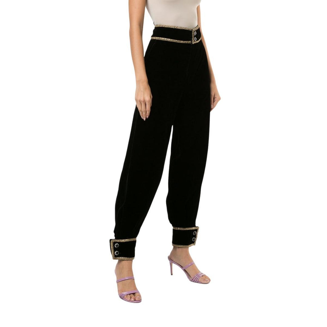 Jewel-embellished Cotton Trousers