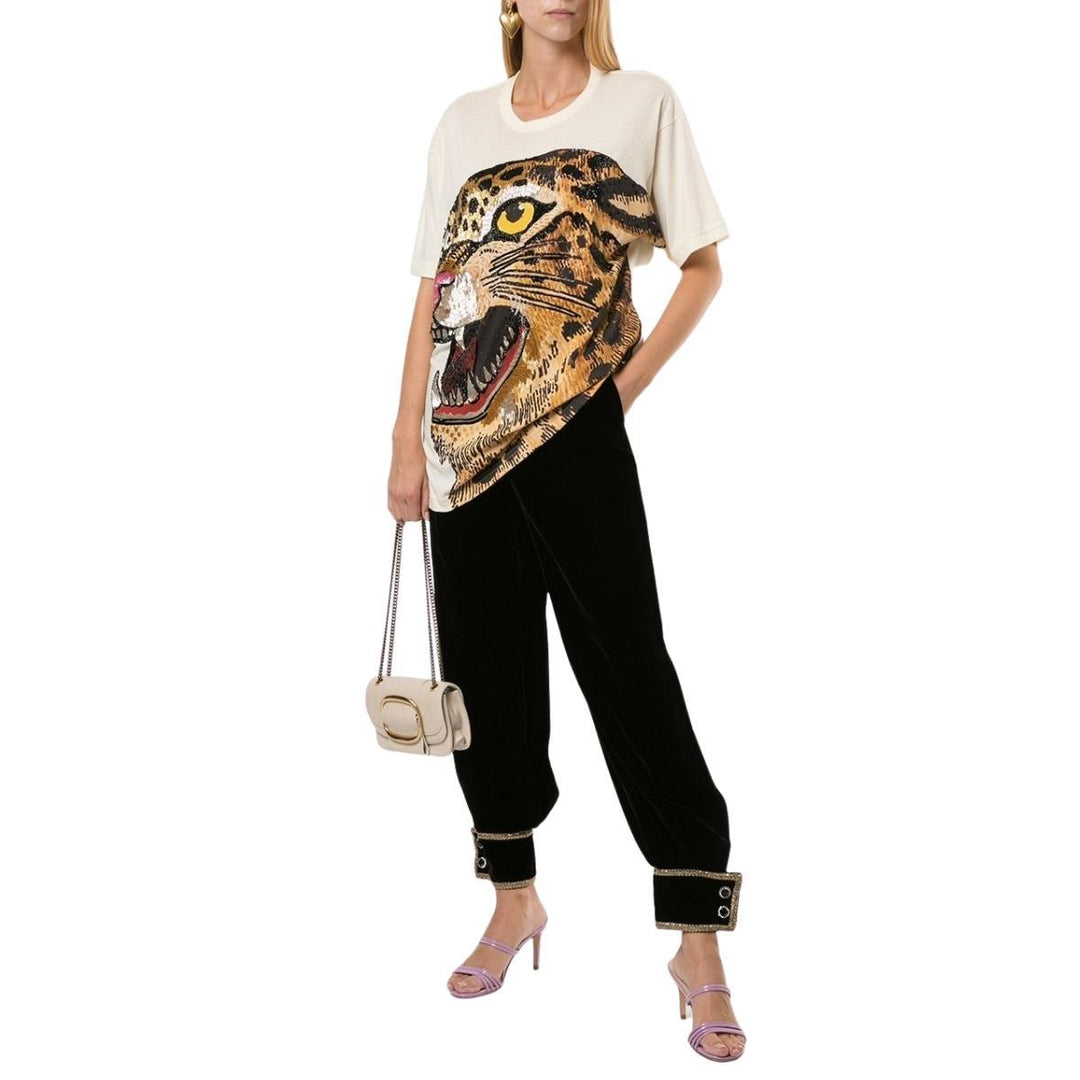 Jewel-embellished Cotton Trousers