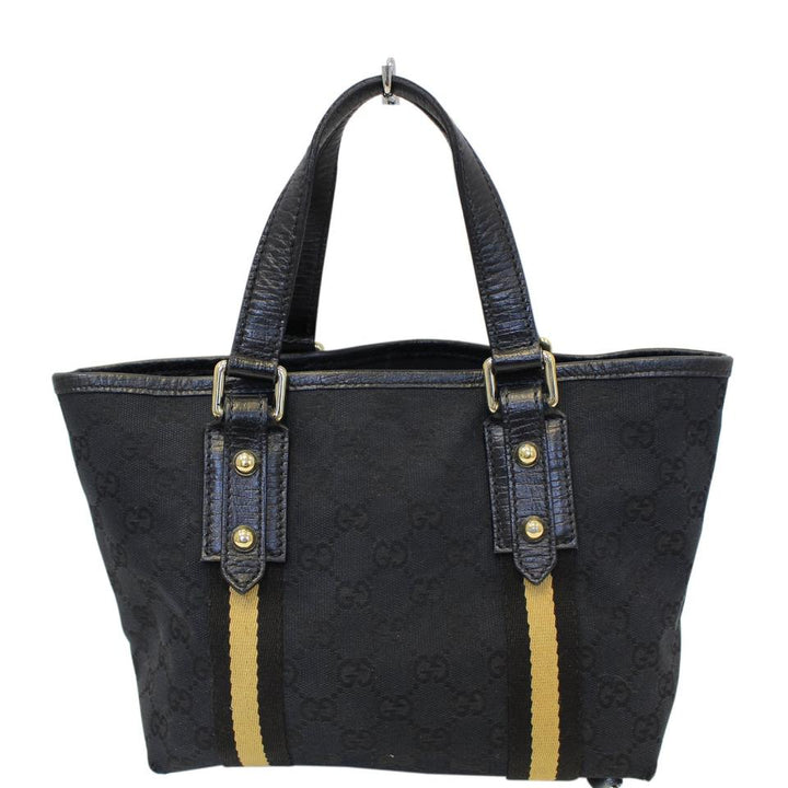 G*G Jolie Jolicoeur Tote Gg Canvas Yellow Stripe Small Black Shoulder Bag