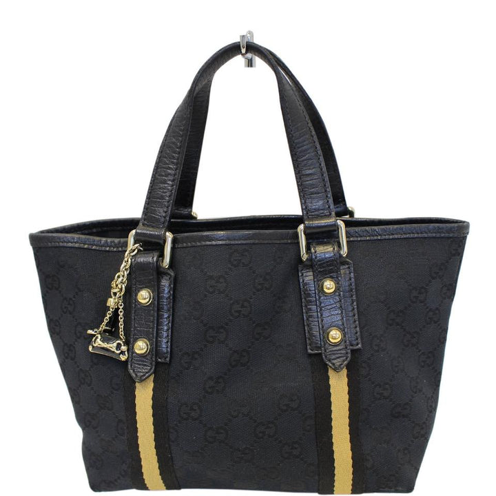 G*G Jolie Jolicoeur Tote Gg Canvas Yellow Stripe Small Black Shoulder Bag