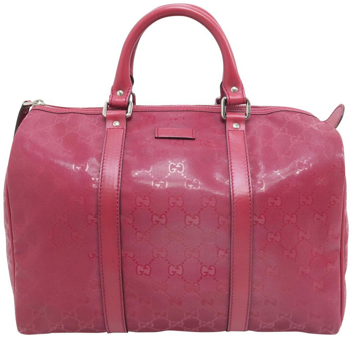 G*G Joy Boston Bag Gg Imprimé Deepred Coated Canvas Tote