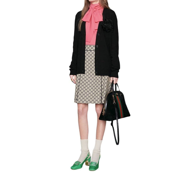 Wool Cardigan With Detachable Rose