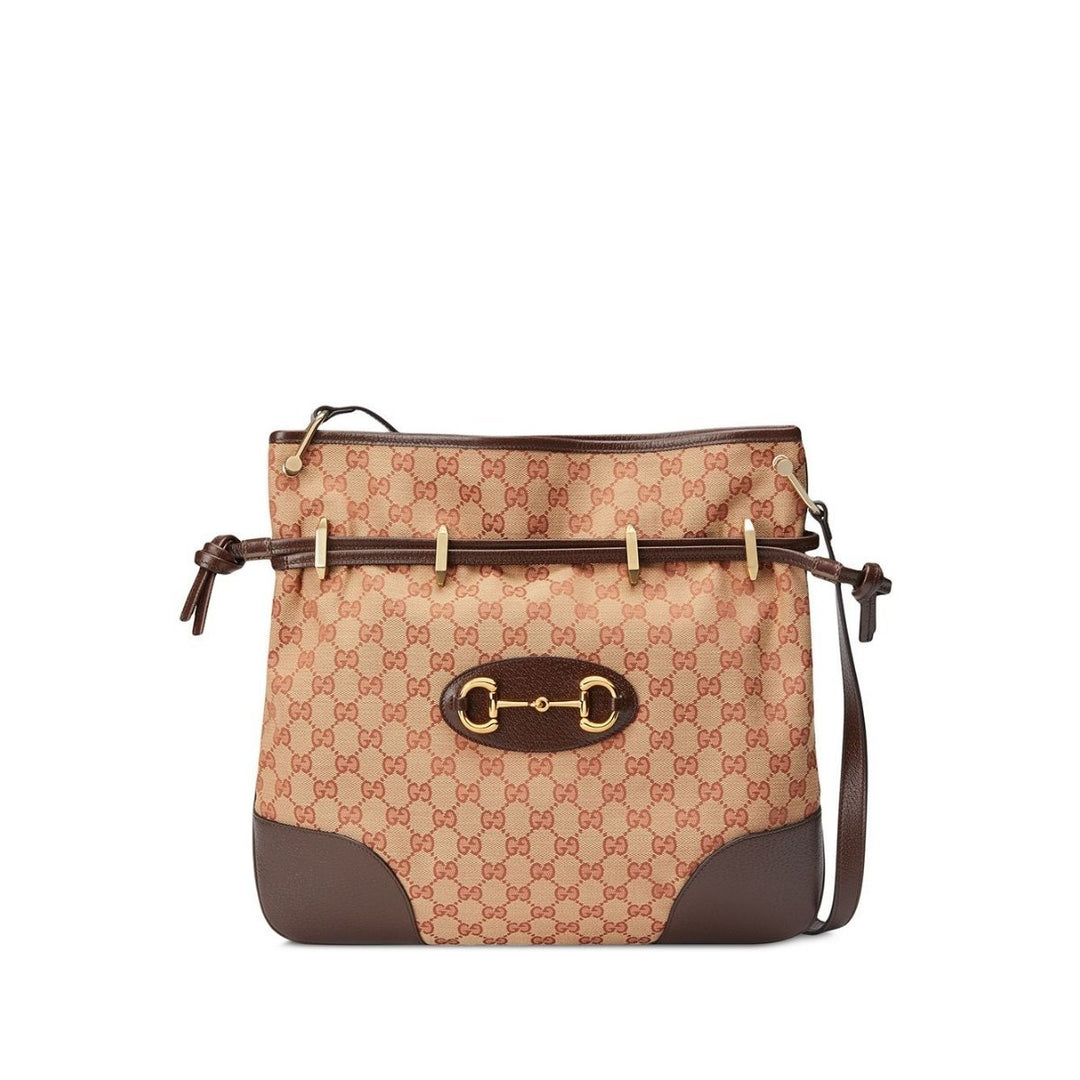 Gucci-Leather and GG Supreme Fabric Shoulder Bag - Runway Catalog