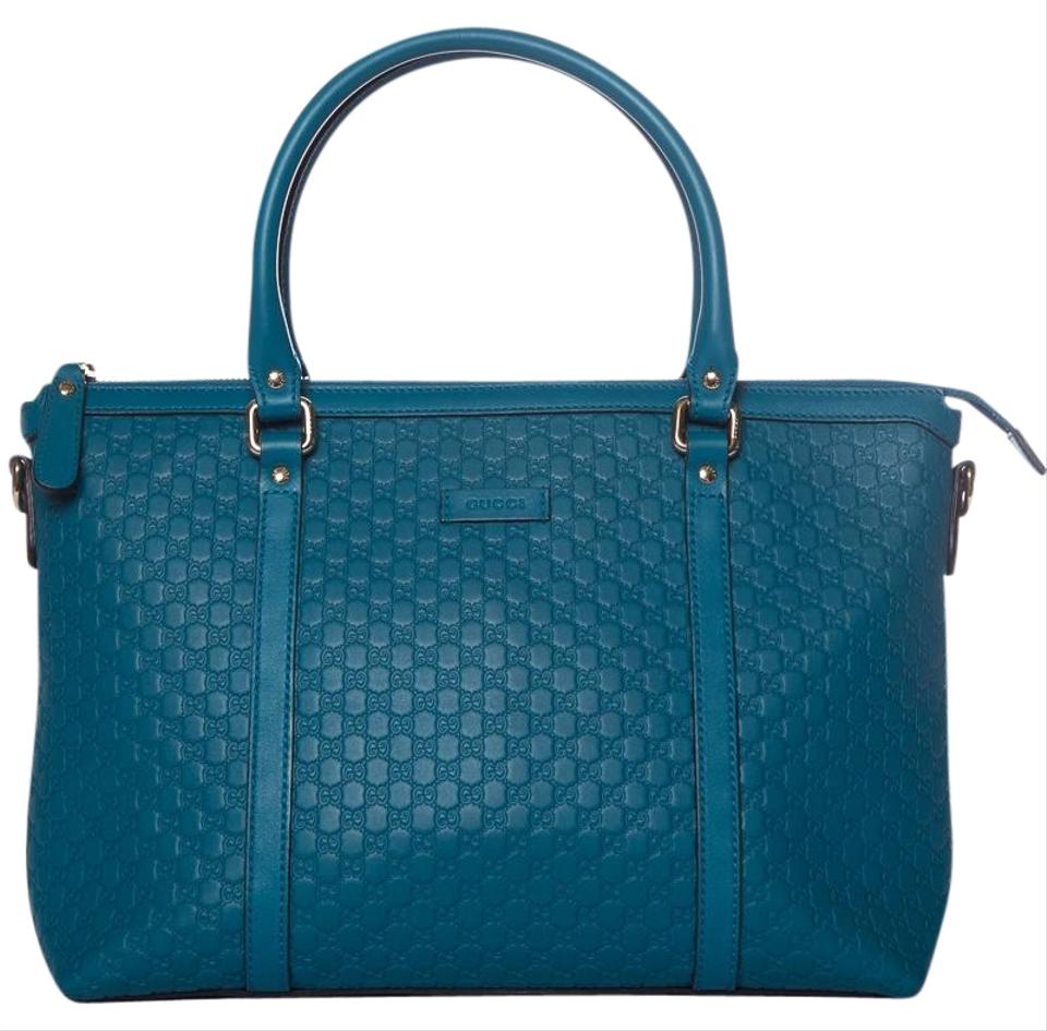 G*G Leather MicroG*Gssima Teal Tote