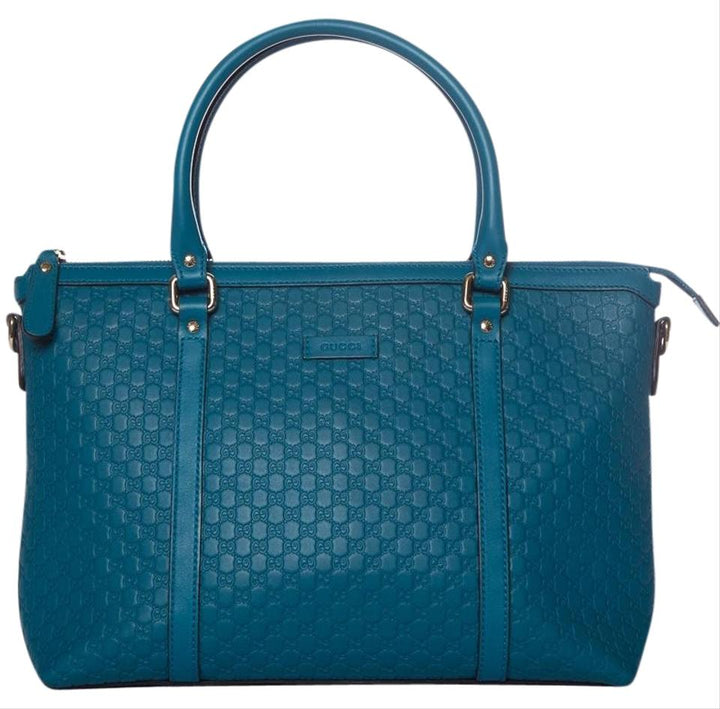 G*G Leather MicroG*Gssima Teal Tote