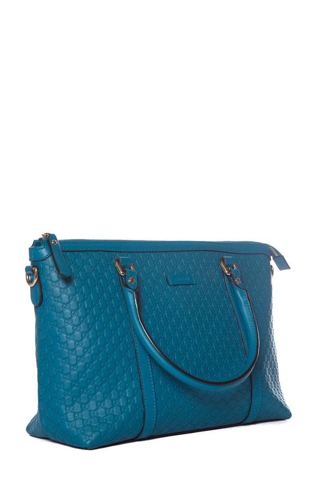 G*G Leather MicroG*Gssima Teal Tote