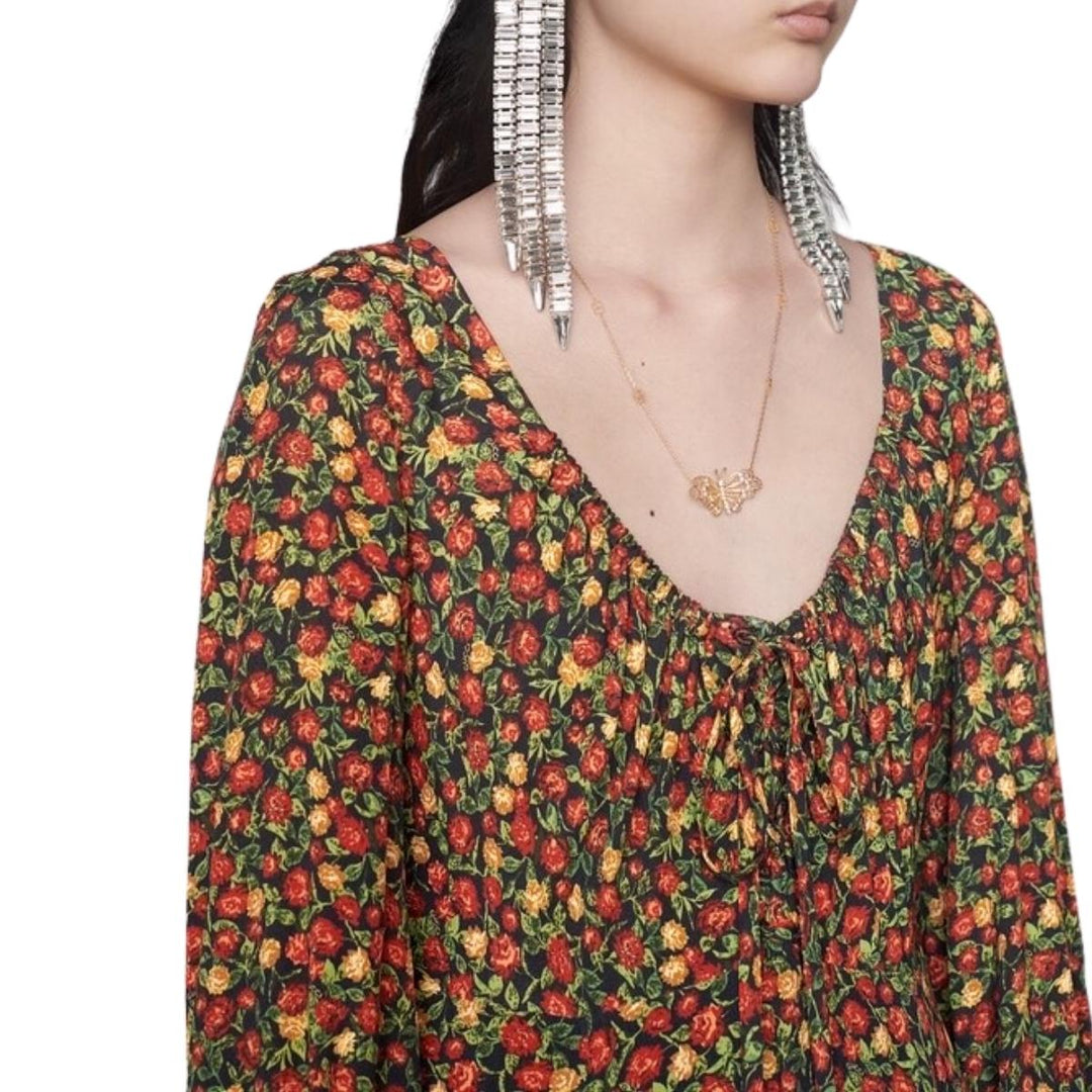 Liberty-print Crepe Maxi Dress
