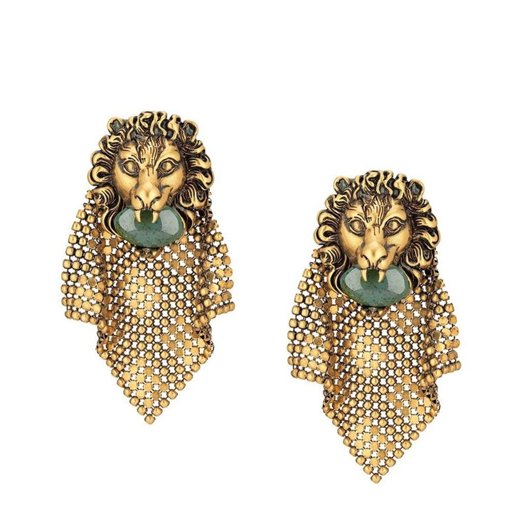 Lion Head Mesh Earrings