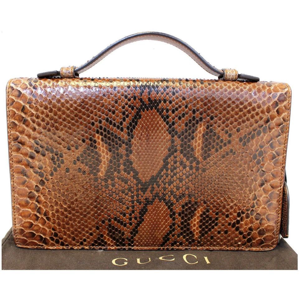 G*G Lock Python Leather Small Top Handle Satchel 331823 Tote