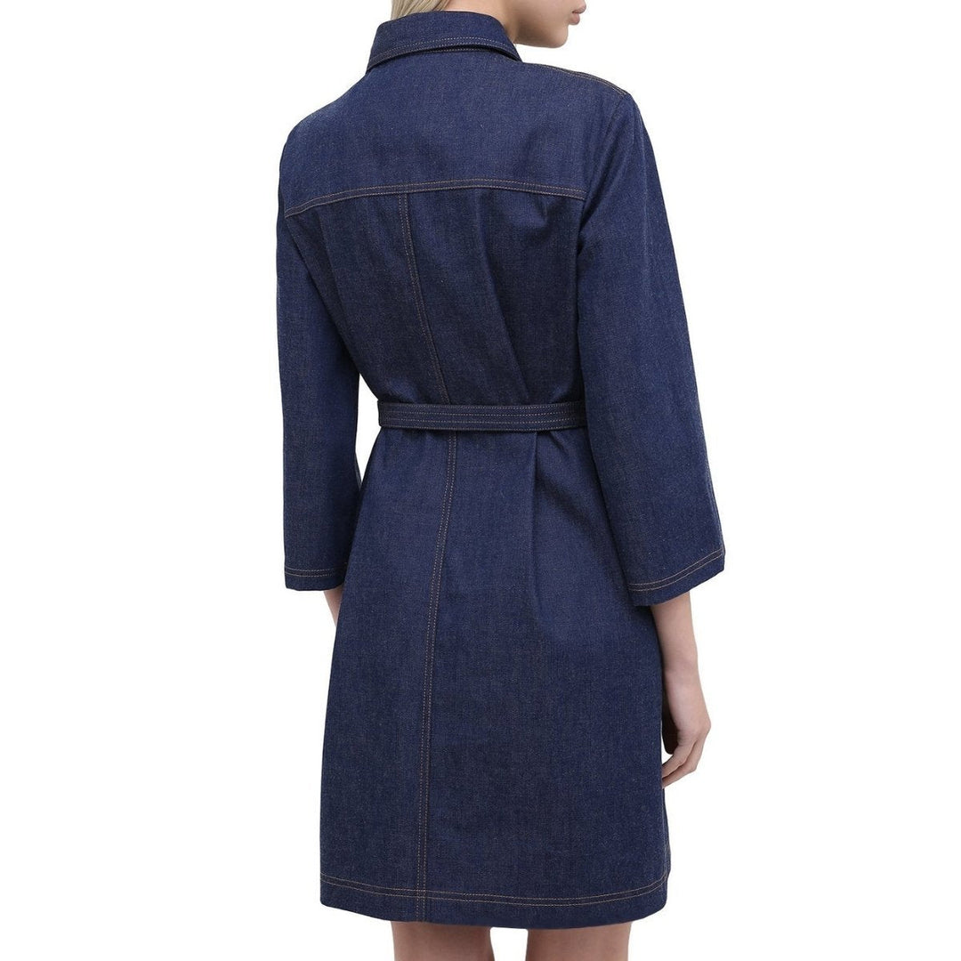 Logo Embroidered Denim Dress