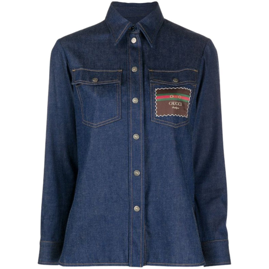 Gucci-Logo-patch Denim Shirt - Runway Catalog