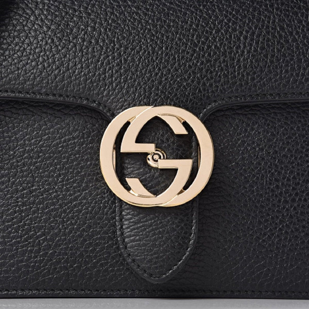 Gucci Black Icon GG Interlocking Small Crossbody Bag 510304