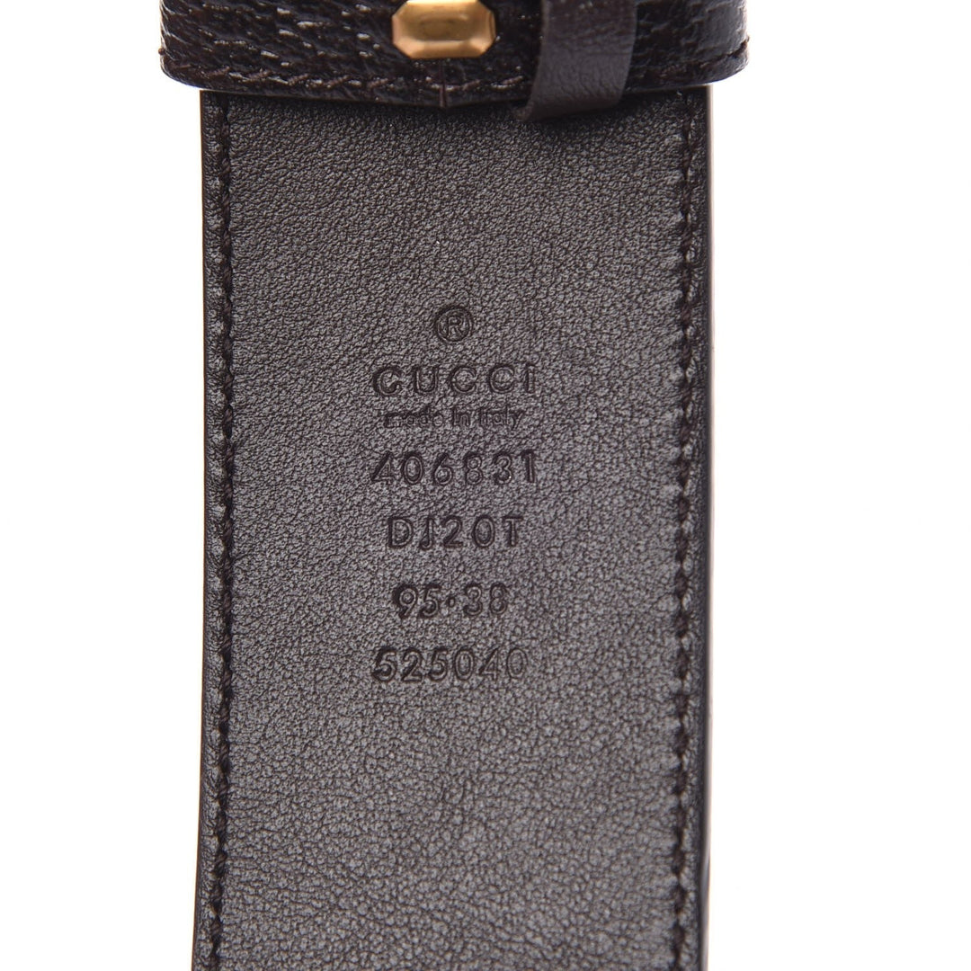 Gucci Marmont GG Cocoa Brown Textured Leather Belt 95/38 406831