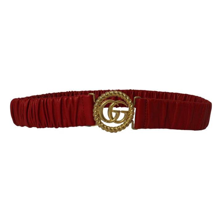 Gucci Marmont GG Red Leather Strectch Belt Size 95/38 602074