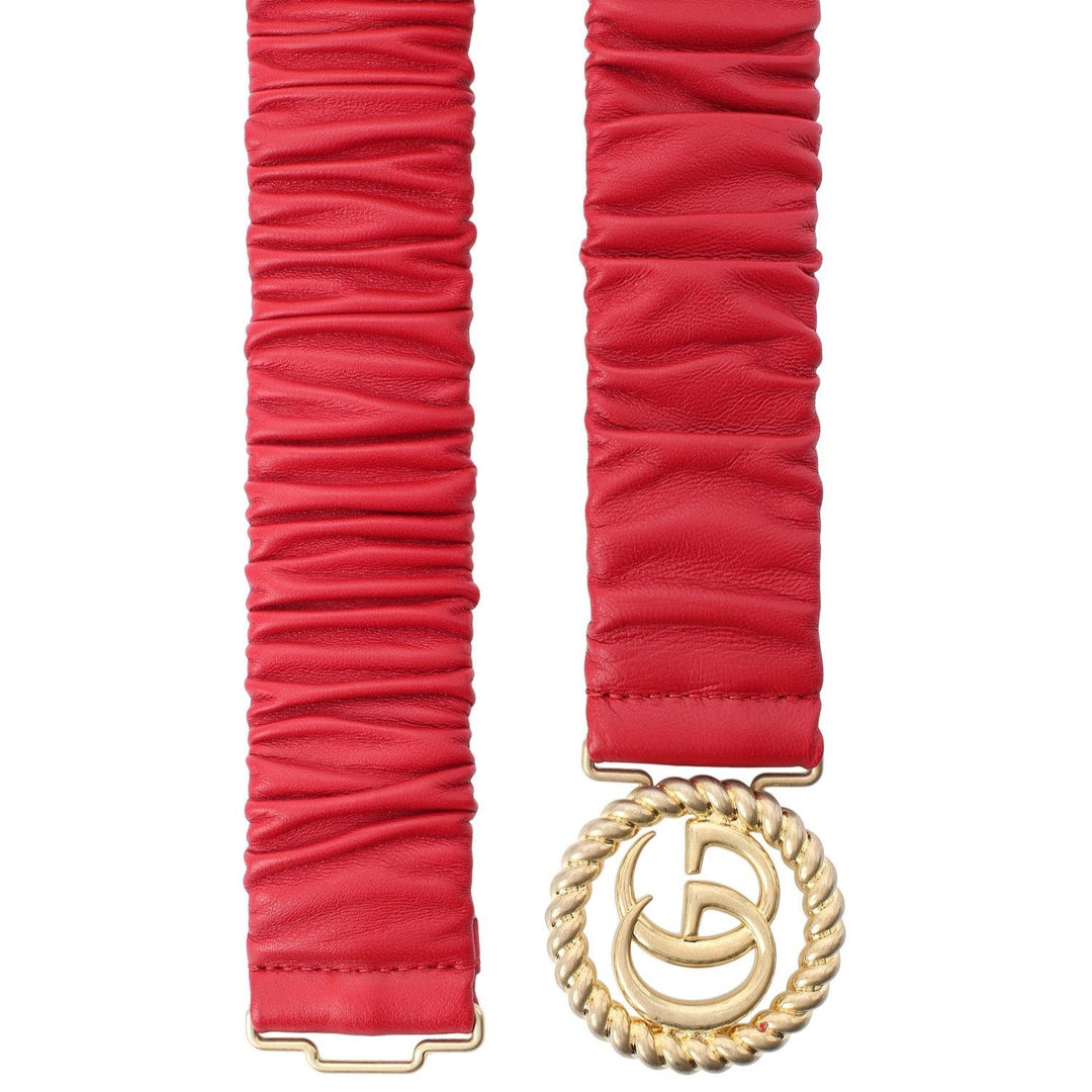 Gucci Marmont GG Red Leather Strectch Belt Size 95/38 602074