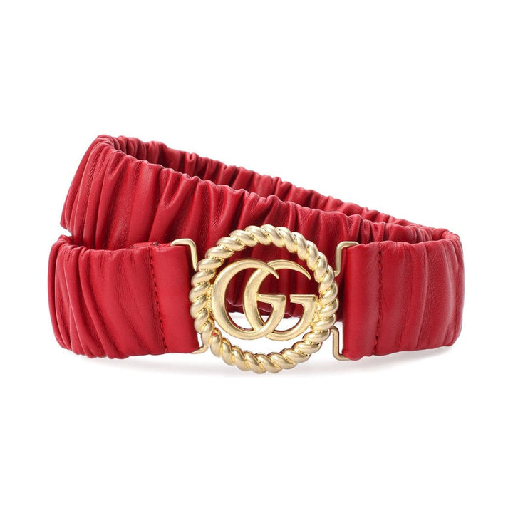 Gucci Marmont GG Red Leather Strectch Belt Size 95/38 602074