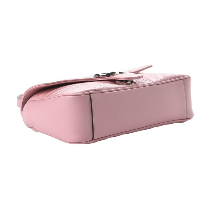 Gucci Marmont Wild Rose Leather Matelasse Mini Shoulder Bag 446744