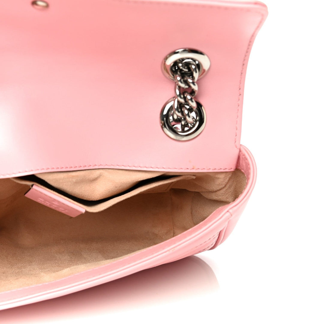 Gucci Marmont Wild Rose Leather Matelasse Mini Shoulder Bag 446744