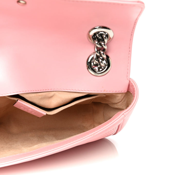 Gucci Marmont Wild Rose Leather Matelasse Mini Shoulder Bag 446744