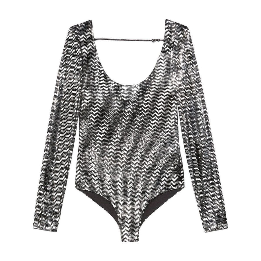 Gucci-Metallic Effect Bodysuit - Runway Catalog