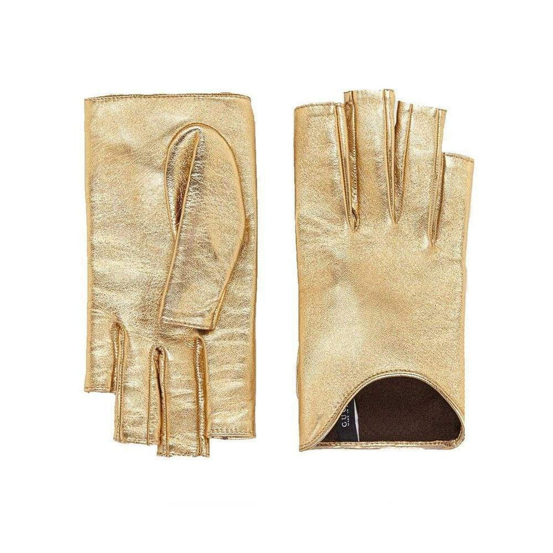 Gucci-Metallic Gold Leather Gloves - Runway Catalog