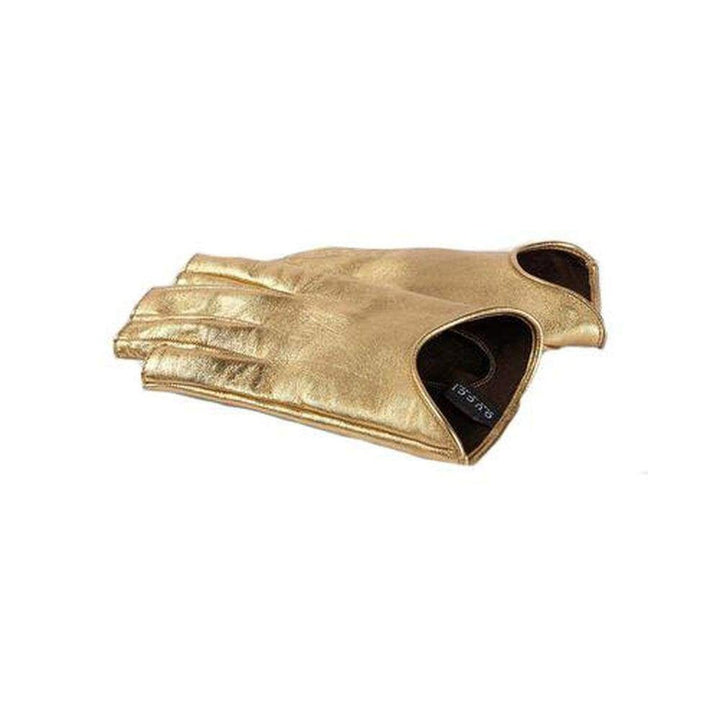 Metallic Gold Leather Gloves