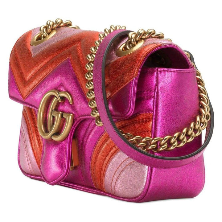 Mini Marmont 2.0 Metallic Leather Shoulder Bag