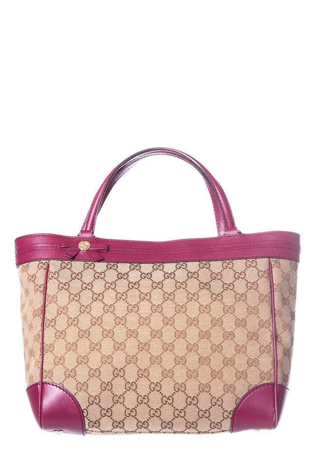 G*G Monogram Beige Canvas Tote