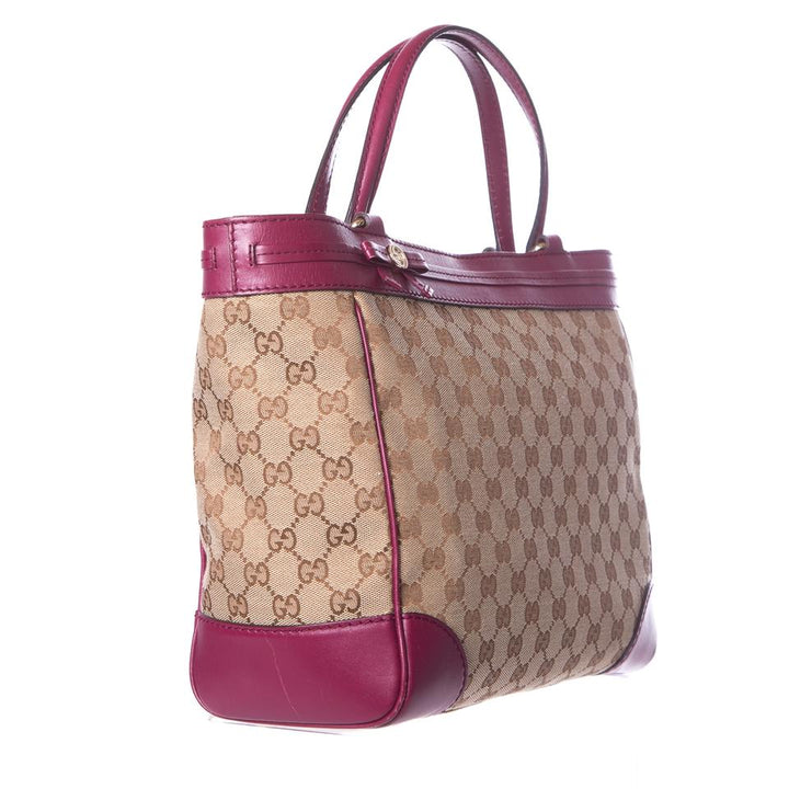 G*G Monogram Beige Canvas Tote