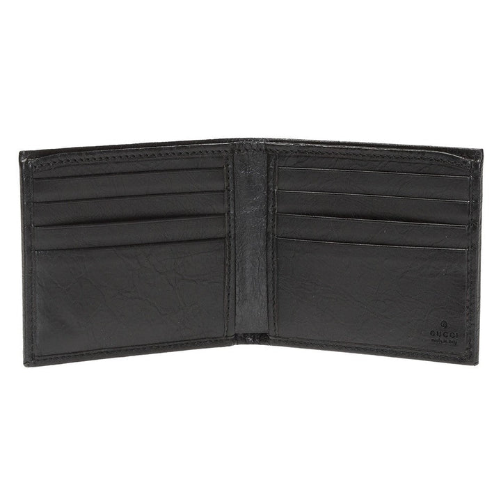 Gucci Morpheus GG Logo Fluffy Black Leather Bifold 575985