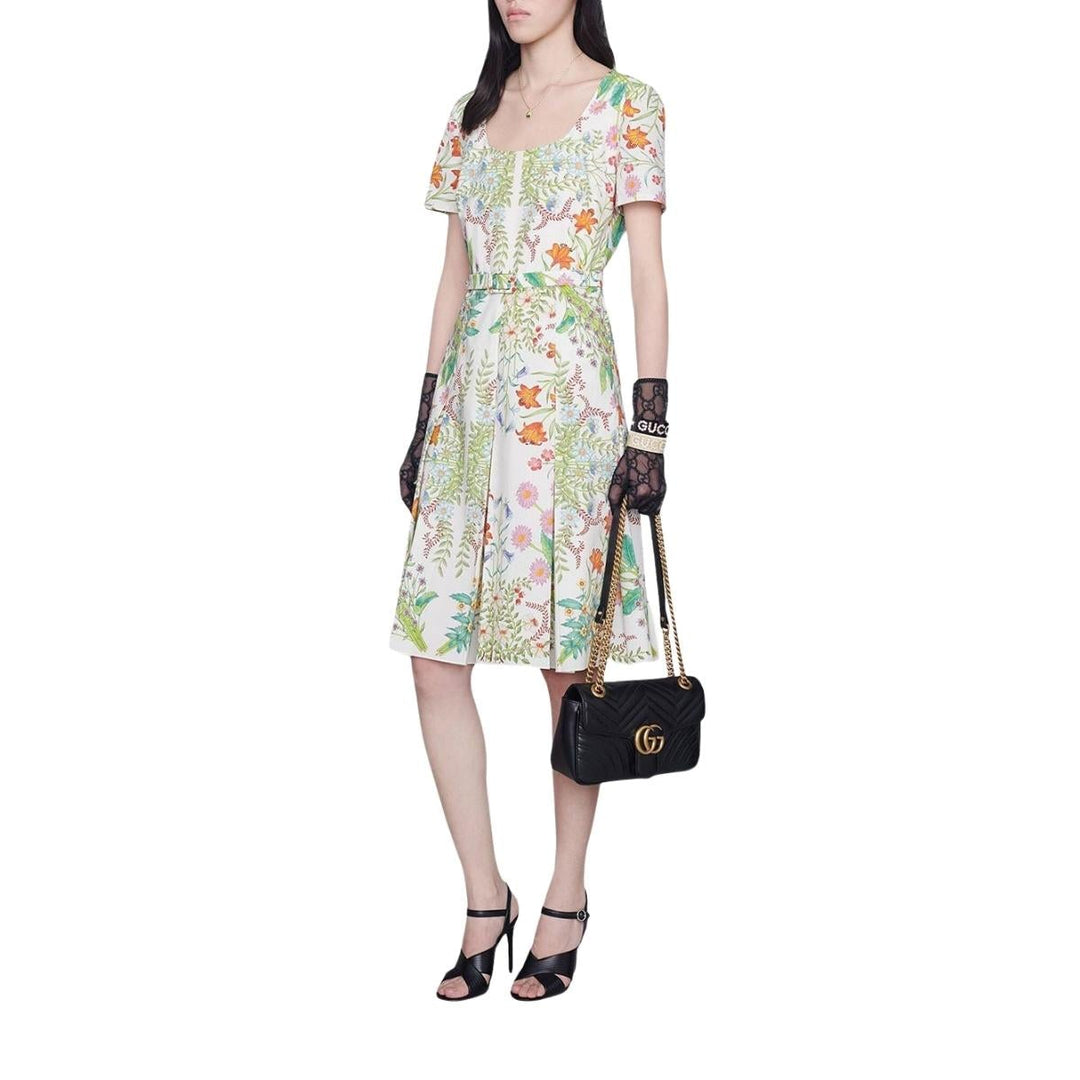 Flora Print Cotton Midi Dress